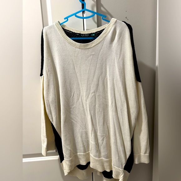 Cute color blocked Lauren Ralph Lauren plus sized sweater - Picture 1 of 4